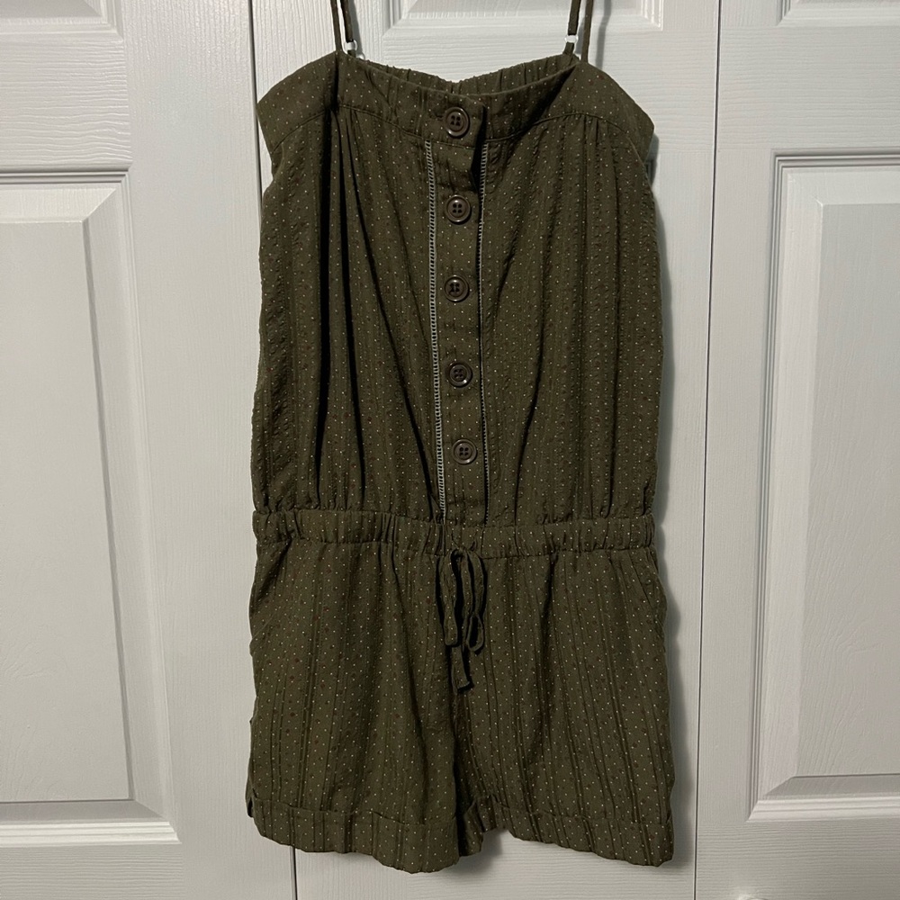 Green romper with flowers